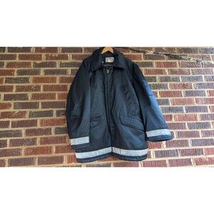Vintage Golden Fleece Industrial Work Jacket- Navy w/ Reflective Stripes- Sz 48